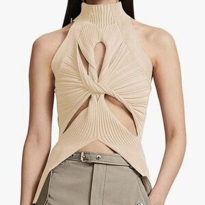 Elegant Cream Halter Top